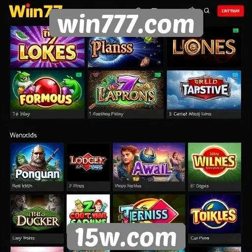 Jogos mais populares disponíveis em win777.com